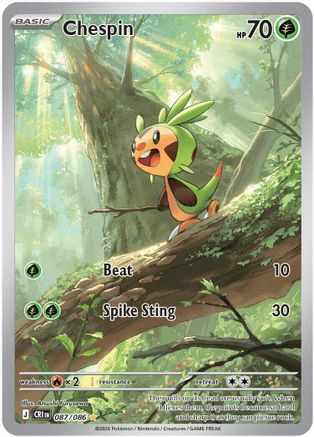 ME04 Chaos Rising  087/086 Chespin  - Holofoil - Illustration Rare