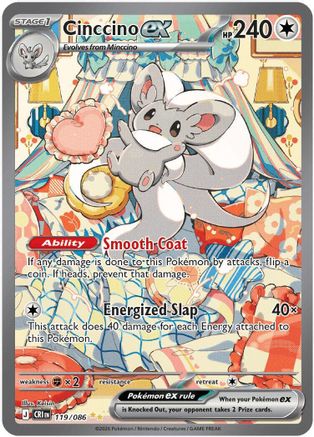 ME04 Chaos Rising  119/086 Cinccino ex  - Holofoil - Special Illustration Rare