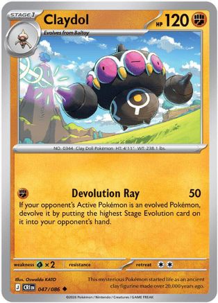 ME04 Chaos Rising  047/086 Claydol  - Reverse Holofoil - Uncommon