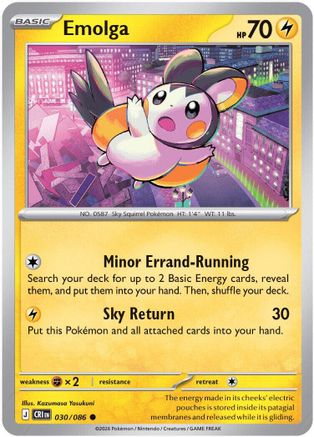 ME04 Chaos Rising  030 Emolga  - Reverse Holofoil - Common