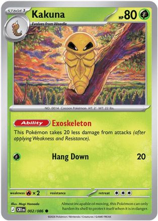ME04 Chaos Rising  002 Kakuna  - Reverse Holofoil - Common