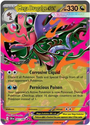 ME04 Chaos Rising  065/086 Mega Dragalge ex  - Holofoil - Double Rare