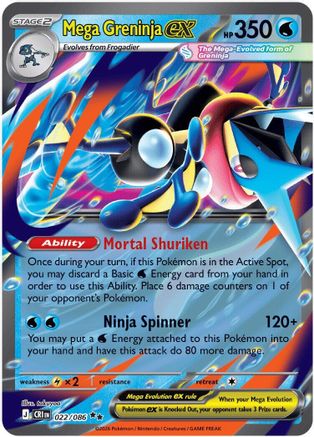 ME04 Chaos Rising  022/086 Mega Greninja ex  - Holofoil - Double Rare