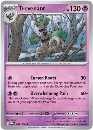 ME04 Chaos Rising  039 Trevenant  - Reverse Holofoil - Rare