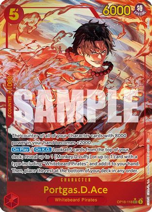 The Time of Battle  OP16-118 Portgas.D.Ace (118) (Alternate Art) (OP16-118)  - Foil - Secret Rare