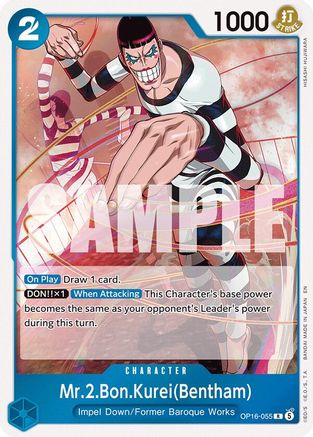 The Time of Battle  OP16-055 Mr.2.Bon.Kurei(Bentham) (055) (OP16-055)  - Foil - Rare