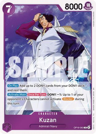 The Time of Battle  OP16-063 Kuzan (OP16-063)  - Foil - Rare
