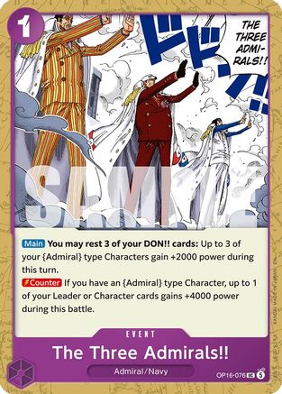 The Time of Battle  OP16-076 The Three Admirals!! (OP16-076)  - Uncommon