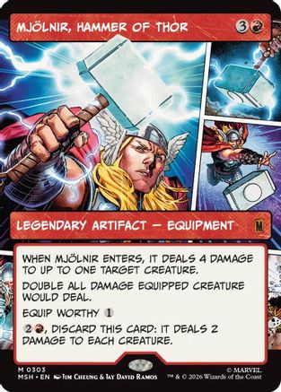 Marvel Super Heroes - (MSH-303) - Mjolnir, Hammer of Thor (Borderless) (0303)