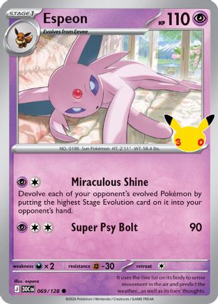 ME 30th Celebration  069/128 Espeon  - Holofoil - Common