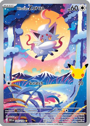 ME 30th Celebration  145/128 Hisuian Zorua  - Holofoil - Illustration Rare