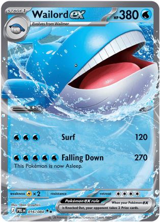 ME05 Pitch Black  016/084 Wailord ex  - Holofoil - Double Rare