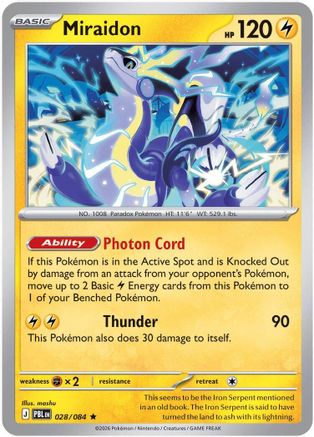 ME05 Pitch Black  028 Miraidon  - Holofoil - Rare