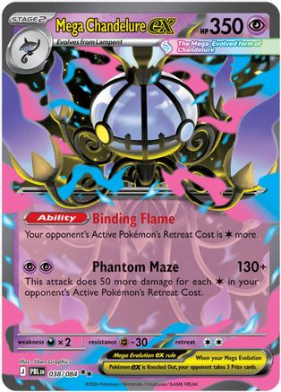 ME05 Pitch Black  038/084 Mega Chandelure ex  - Holofoil - Double Rare