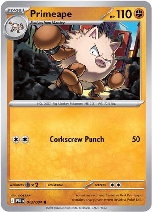 ME05 Pitch Black  043 Primeape  - Reverse Holofoil - Common