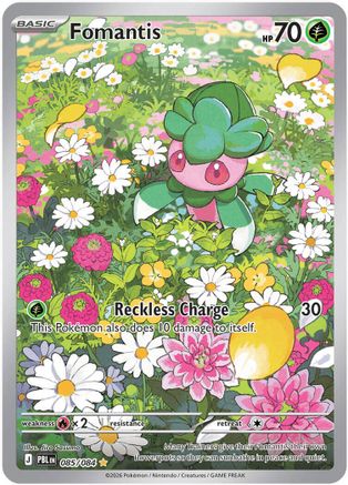 ME05 Pitch Black  085/084 Fomantis  - Holofoil - Illustration Rare