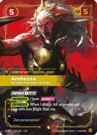 Vendetta (136a/166): Ambessa - Respected and Feared (Alternate Art) - Foil