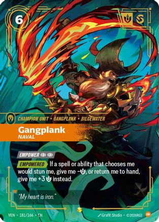 Vendetta (181/166): Gangplank - Naval (Overnumbered) - Foil