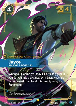 Vendetta (175/166): Jayce - Man of Progress (Overnumbered) - Foil
