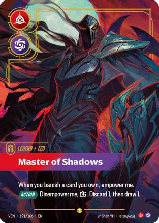 Vendetta (191/166): Zed - Master of Shadows (Overnumbered) - Foil