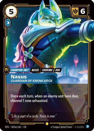 Vendetta (063a/166): Nasus - Guardian of Knowledge (Alternate Art) - Foil