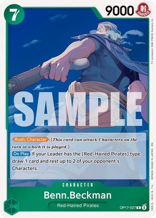 The Worlds Strongest Warriors  OP17-027 Benn.Beckman (OP17-027)  - Foil - Rare