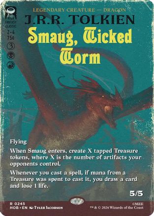 The Hobbit - (HOB-245) - Smaug, Wicked Worm (Borderless) Foil