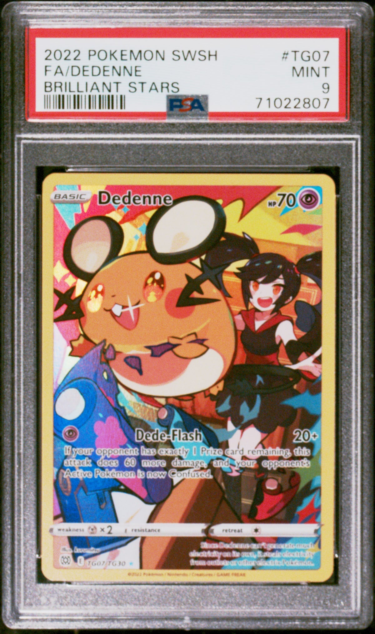 SWSH09 Brilliant Stars Trainer Gallery  TG07/TG30 PSA9 #71022807  Dedenne  - Holofoil - Ultra Rare