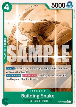 The Worlds Strongest Warriors  OP17-025 Building Snake (Pandaman Art) (OP17-025)  - Uncommon