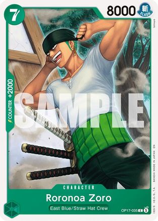 The Worlds Strongest Warriors  OP17-035 Roronoa Zoro (035) (OP17-035)  - Common