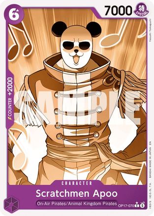 The Worlds Strongest Warriors  OP17-070 Scratchmen Apoo (Pandaman Art) (OP17-070)  - Foil - Common
