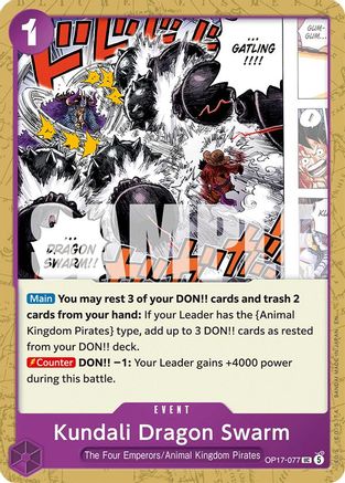 The Worlds Strongest Warriors  OP17-077 Kundali Dragon Swarm (OP17-077)  - Uncommon