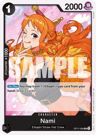 The Worlds Strongest Warriors  OP17-086 Nami (086) (OP17-086)  - Uncommon