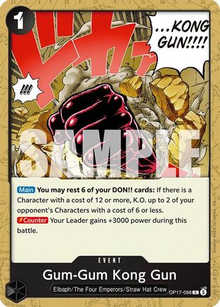The Worlds Strongest Warriors  OP17-098 Gum-Gum Kong Gun (OP17-098)  - Common
