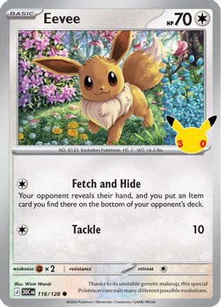 ME 30th Celebration  116/128 Eevee  - Holofoil - Common