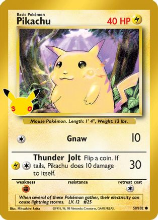 ME 30th Celebration Classic Collection  058/102 Pikachu  - Holofoil - Classic Collection