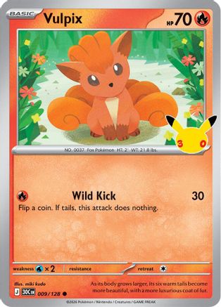 ME 30th Celebration  009/128 Vulpix  - Holofoil - Common