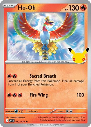 ME 30th Celebration  012/128 Ho-Oh  - Holofoil - Rare