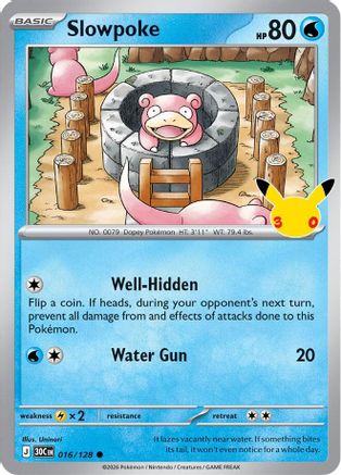 ME 30th Celebration  016/128 Slowpoke  - Holofoil - Common