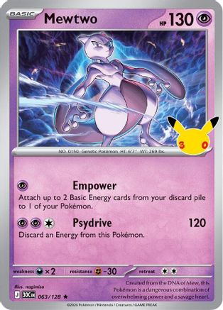 ME 30th Celebration  063/128 Mewtwo  - Holofoil - Rare