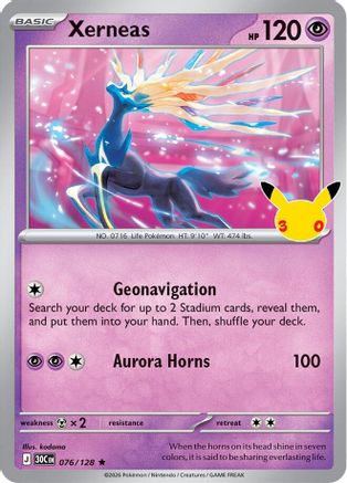 ME 30th Celebration  076/128 Xerneas  - Holofoil - Rare
