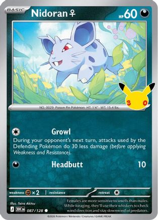 ME 30th Celebration  087/128 Nidoran F  - Holofoil - Common