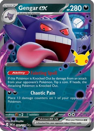 ME 30th Celebration  090/128 Gengar ex  - Holofoil - Double Rare