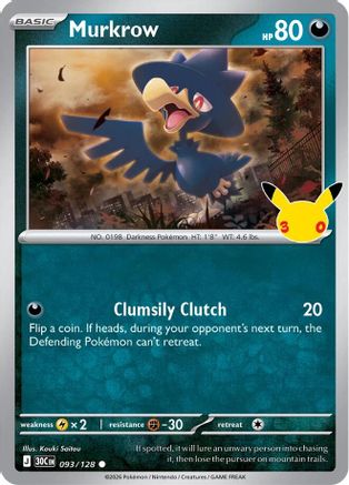 ME 30th Celebration  093/128 Murkrow  - Holofoil - Common