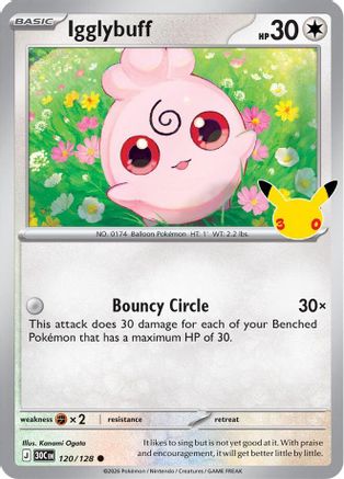 ME 30th Celebration  120/128 Igglybuff  - Holofoil - Common