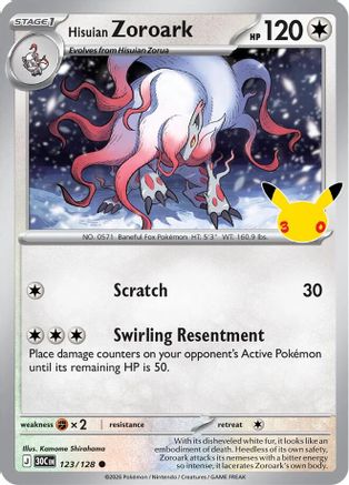 ME 30th Celebration  123/128 Hisuian Zoroark  - Holofoil - Common