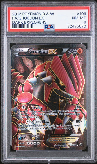 Dark Explorers  106 PSA8 #72475070 Groudon EX (106 Full Art)  - Holofoil - Ultra Rare