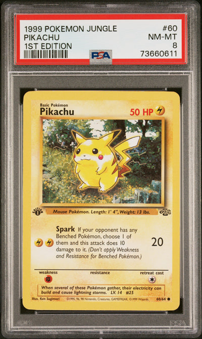 Jungle  060/64 PSA8 #73660611 Pikachu  - 1st Edition - Common