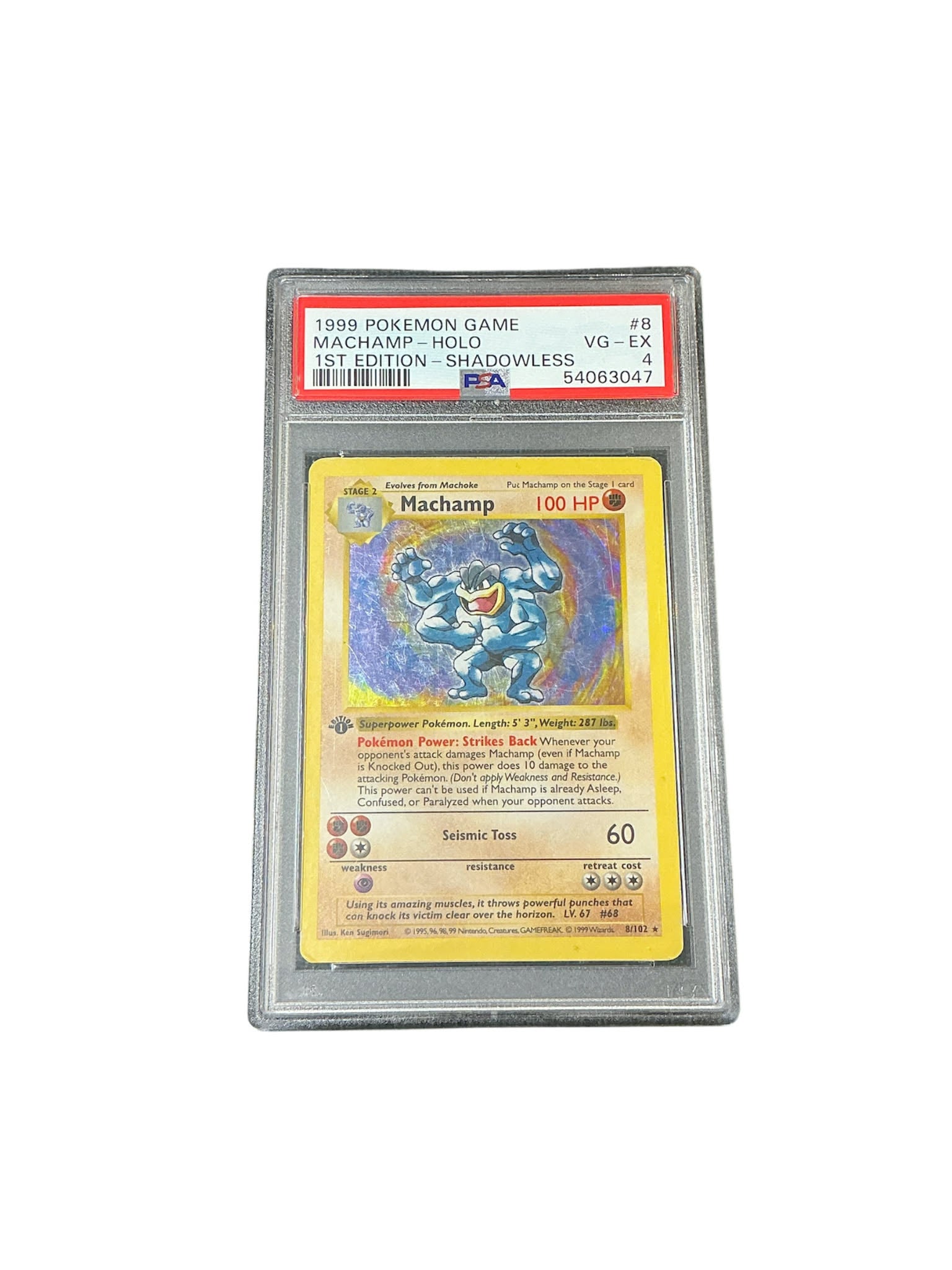 Base Set Shadowless  008/102 PSA4 #54063047 Machamp  - 1st Edition Holofoil - Holo Rare