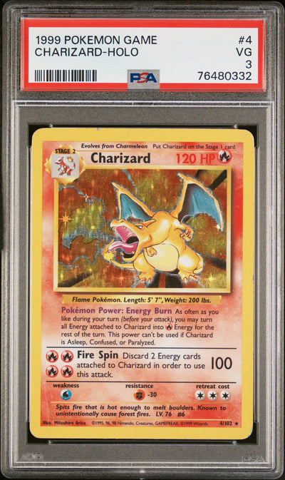 Base Set  004/102 PSA3 #76480332 Charizard  - Holofoil - Holo Rare